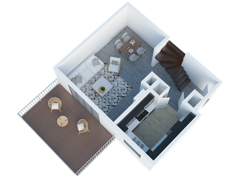 Floor plan for 2 beds, 2 baths, 1116 sqft